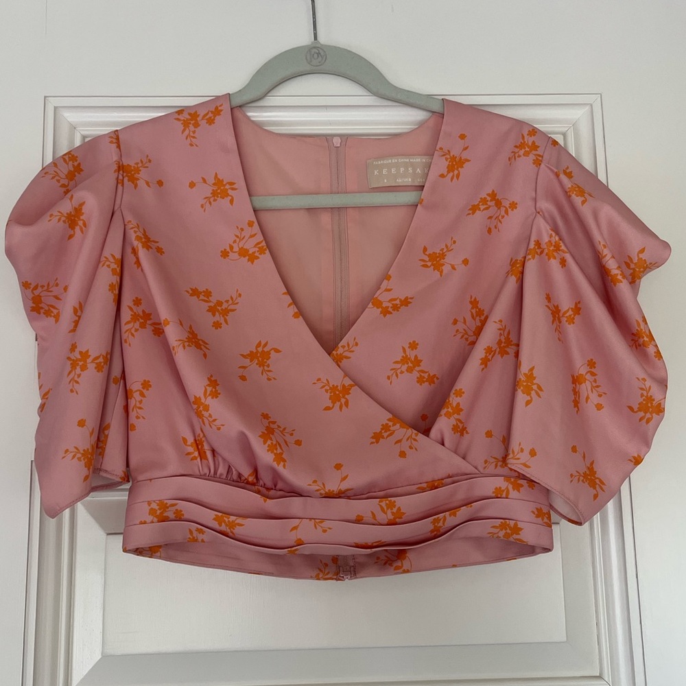 Urban Outfitters Keepsake Puff Sleeve Crop Top - size SMALL
